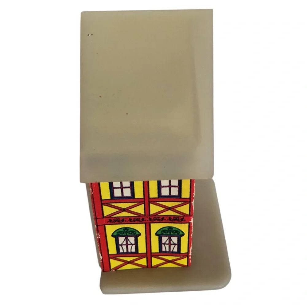 VINTAGE 70s Lot of 5 Alpine Village Houses Plastic Light Covers Christmas Xmas